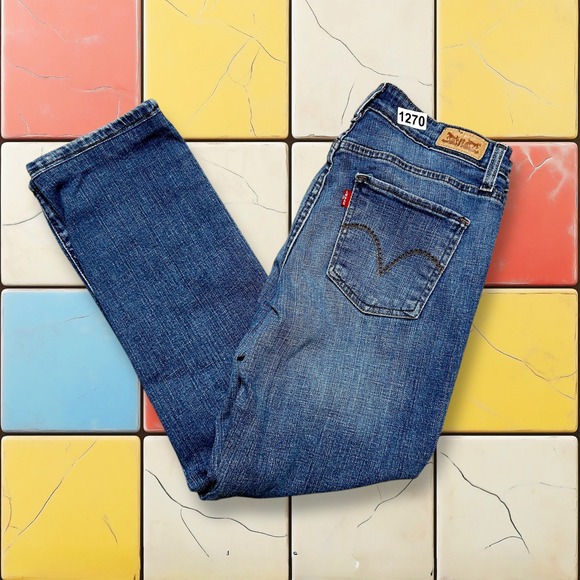 VTG Levi 515 Bootcut Jeans Y2K Women W30 L27 Mid Rise Blue Denim Pants 10L - Picture 3 of 15